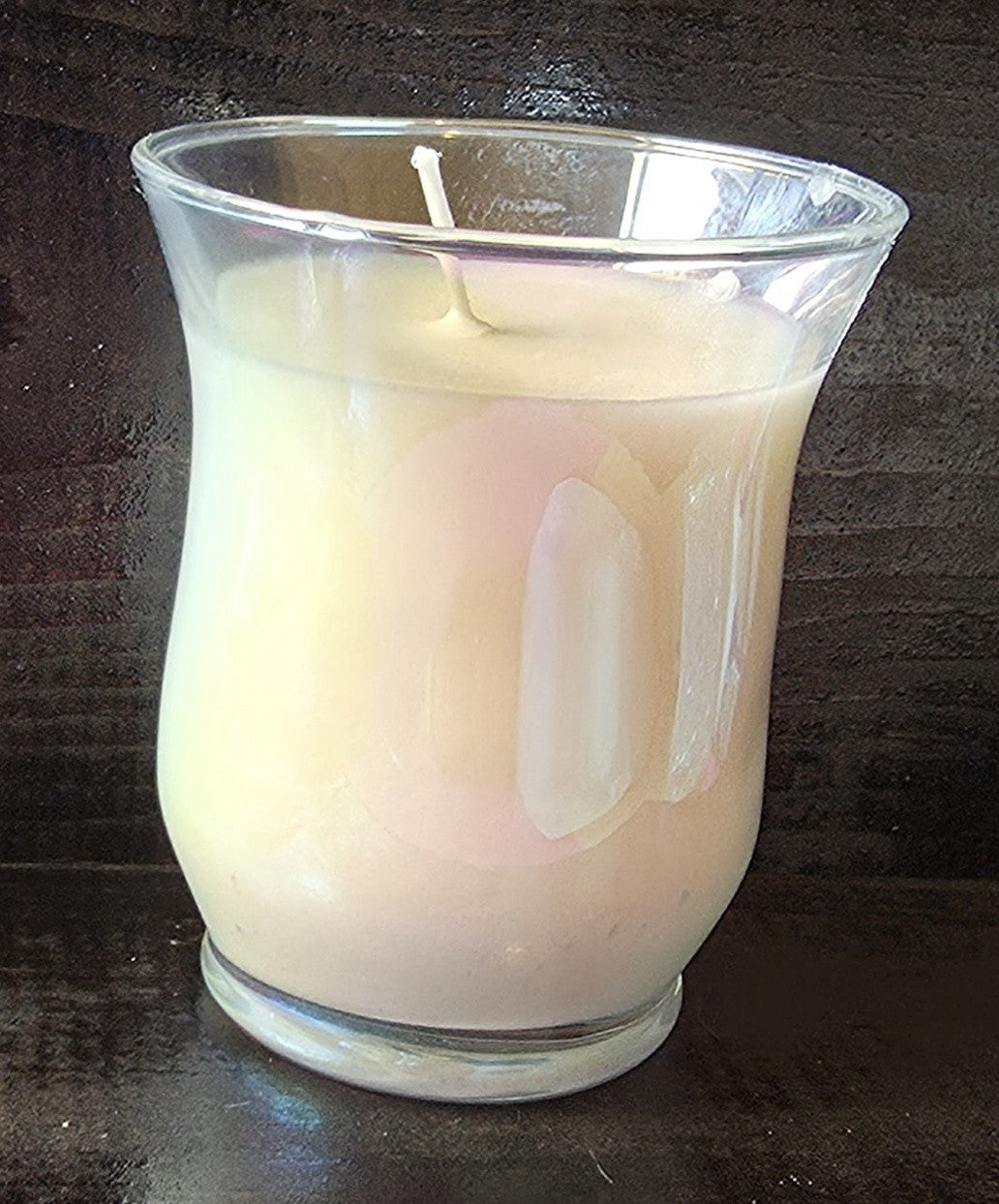Iridescent Shimmer Hourglass Glass Jar Candle